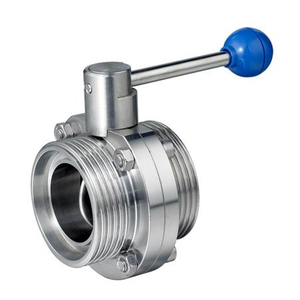 Stainless Steel Sanitary Male Butterfly Valve With Pull-Rod Handle