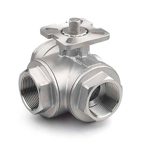 3 Way Stainless Steel Ball Valves with Mounting Pad