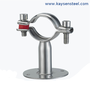 Sanitary Round Pipe Clamp with base plate