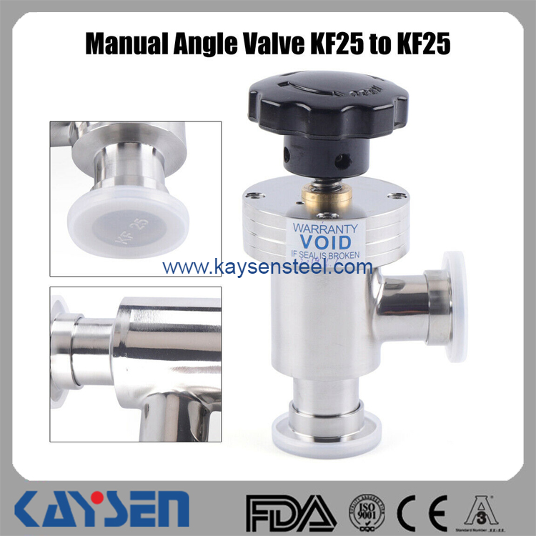 KF vacuum Angle Valve Flap valve with bellows Manually Operated with KF Flange connection