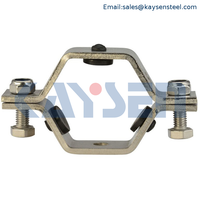 Stainless Steel Sanitary Hexagon Pipe Hanger with Rubber Grommets